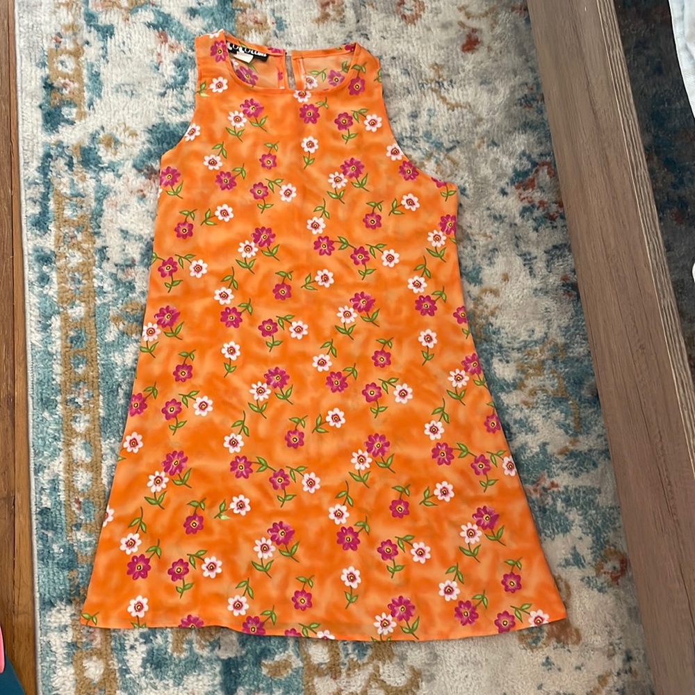 Vintage sheet orange mini dress